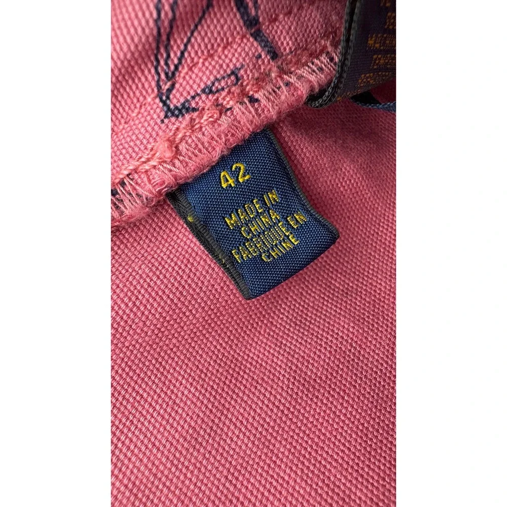 Polo Ralph Lauren Shorts Mens 42 Pink Sailboat Nautical Chino Cotton Summer